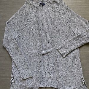 Lace up side knit cardigan